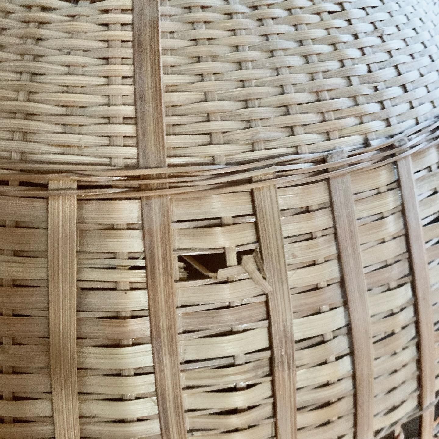 Vintage braided wicker pendant lamp