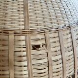 Vintage braided wicker pendant lamp