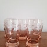 Set of 5 pink glasses