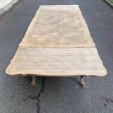 Louis XV extendable dining table renovated in raw wood 220cm