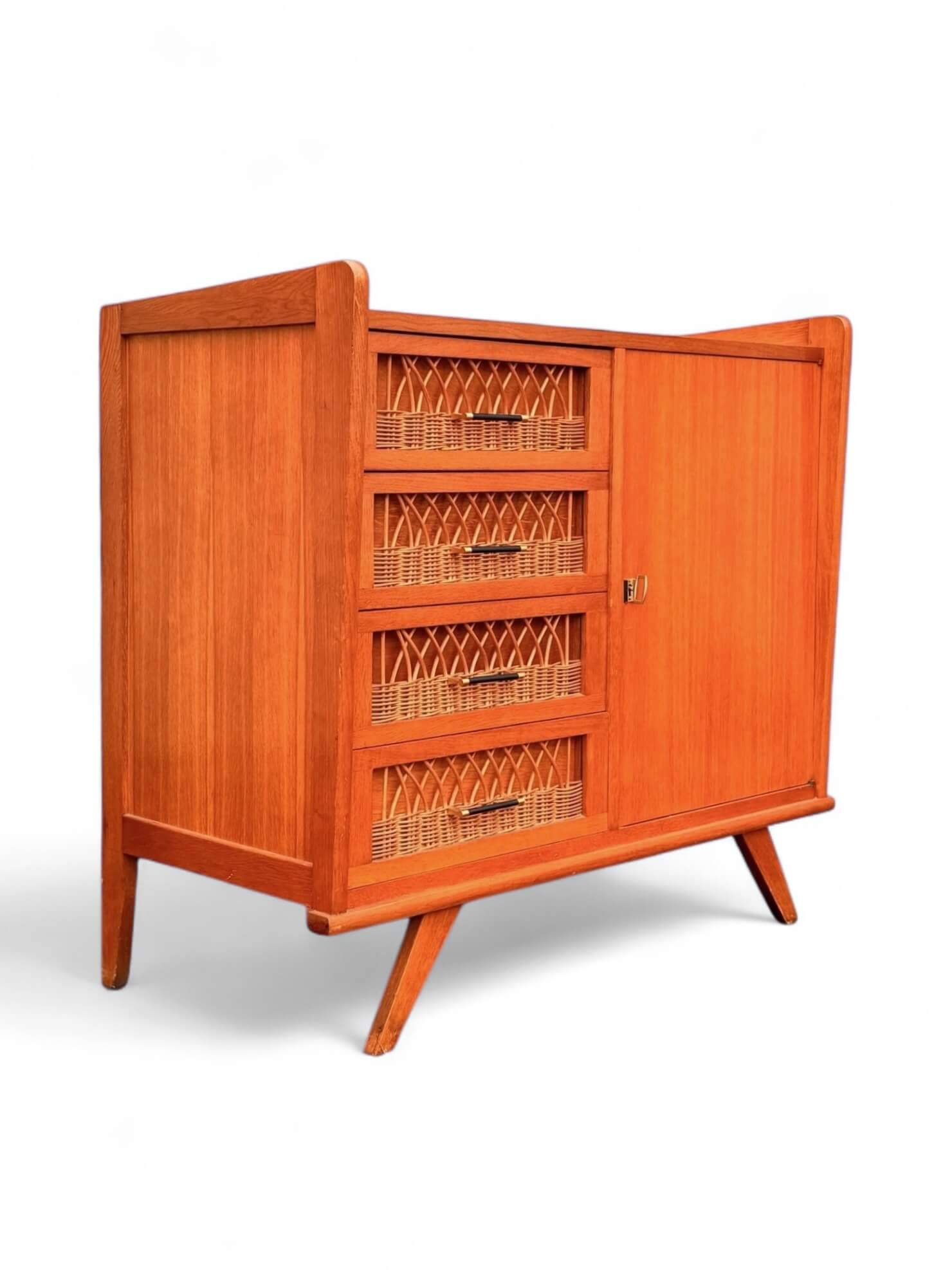 Vintage rattan sideboard