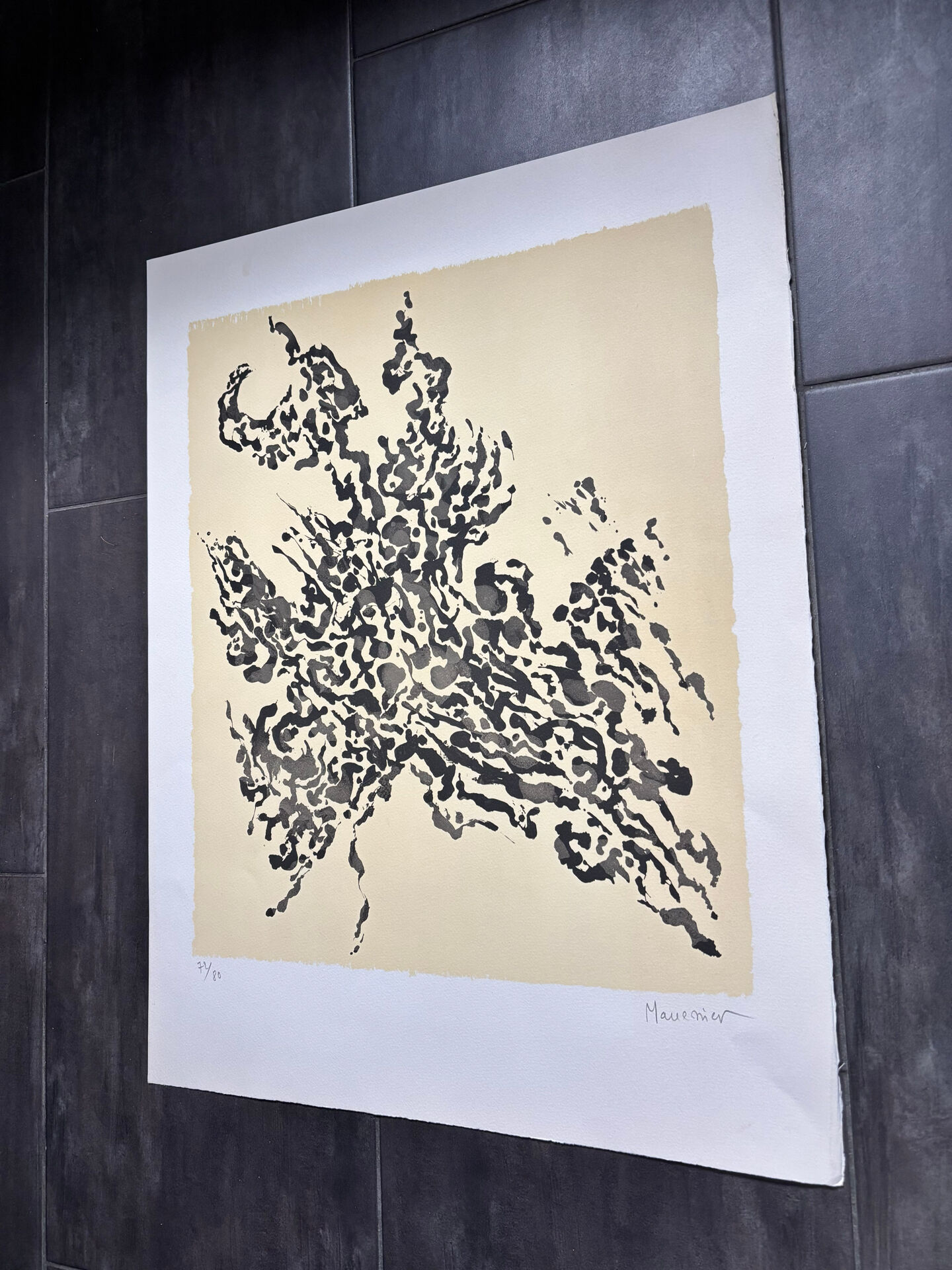 Original Abstract Lithograph by Alfred Manessier. School of Paris. 50