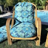 Pair of rattan armchairs "Audoux-Minnet" 1960