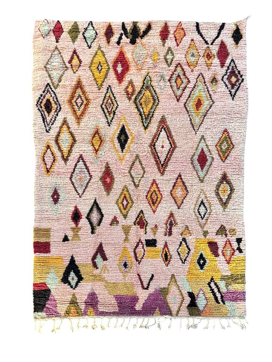 Moroccan bohemian Berber rug in multicoloured wool.