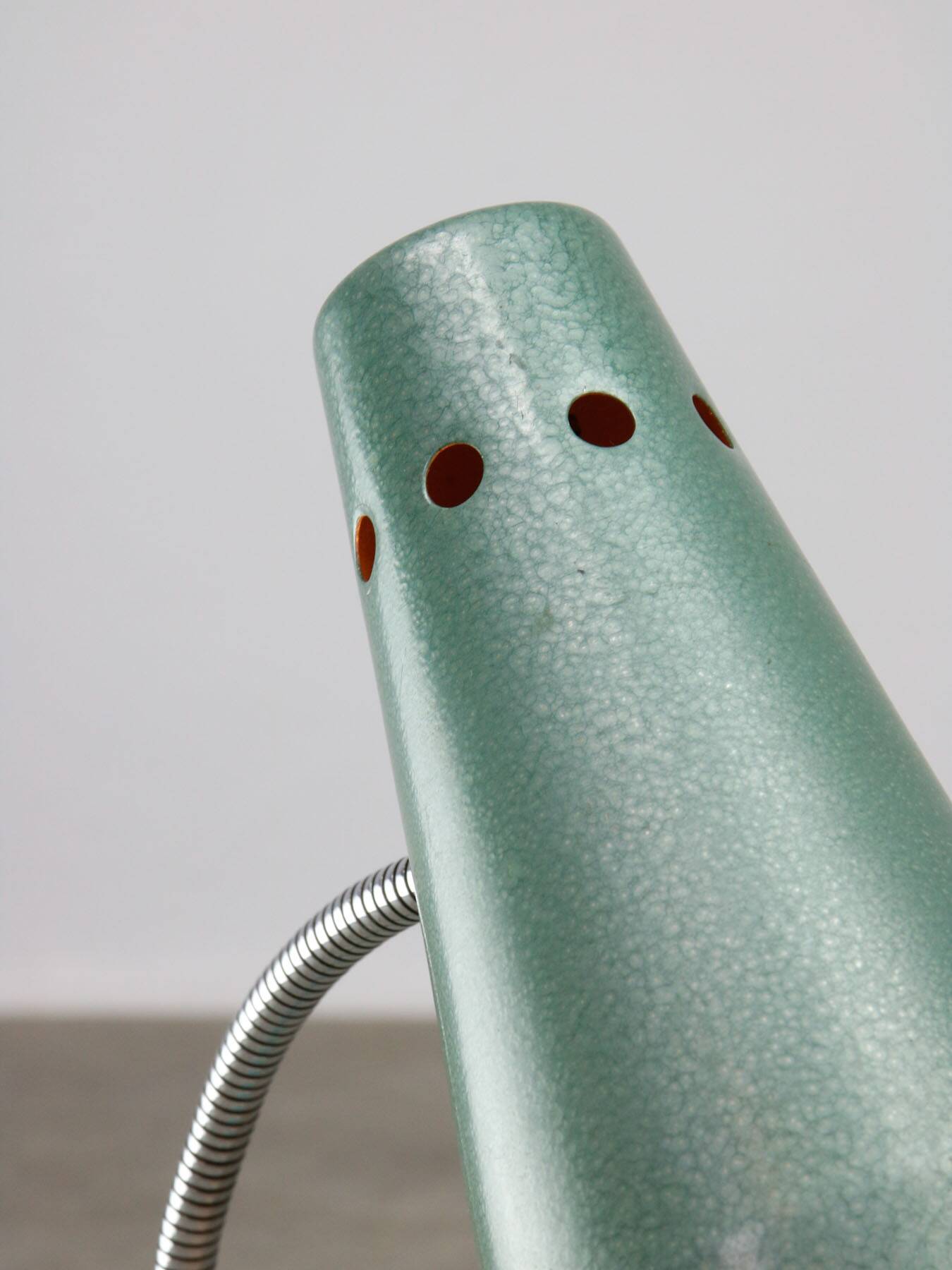 Mid-Century Italian Table Lamp in Blue Metal