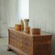 Modern Danish buffet in carved oak, signed Max A. Rasmussen, Denmark, 1940s.