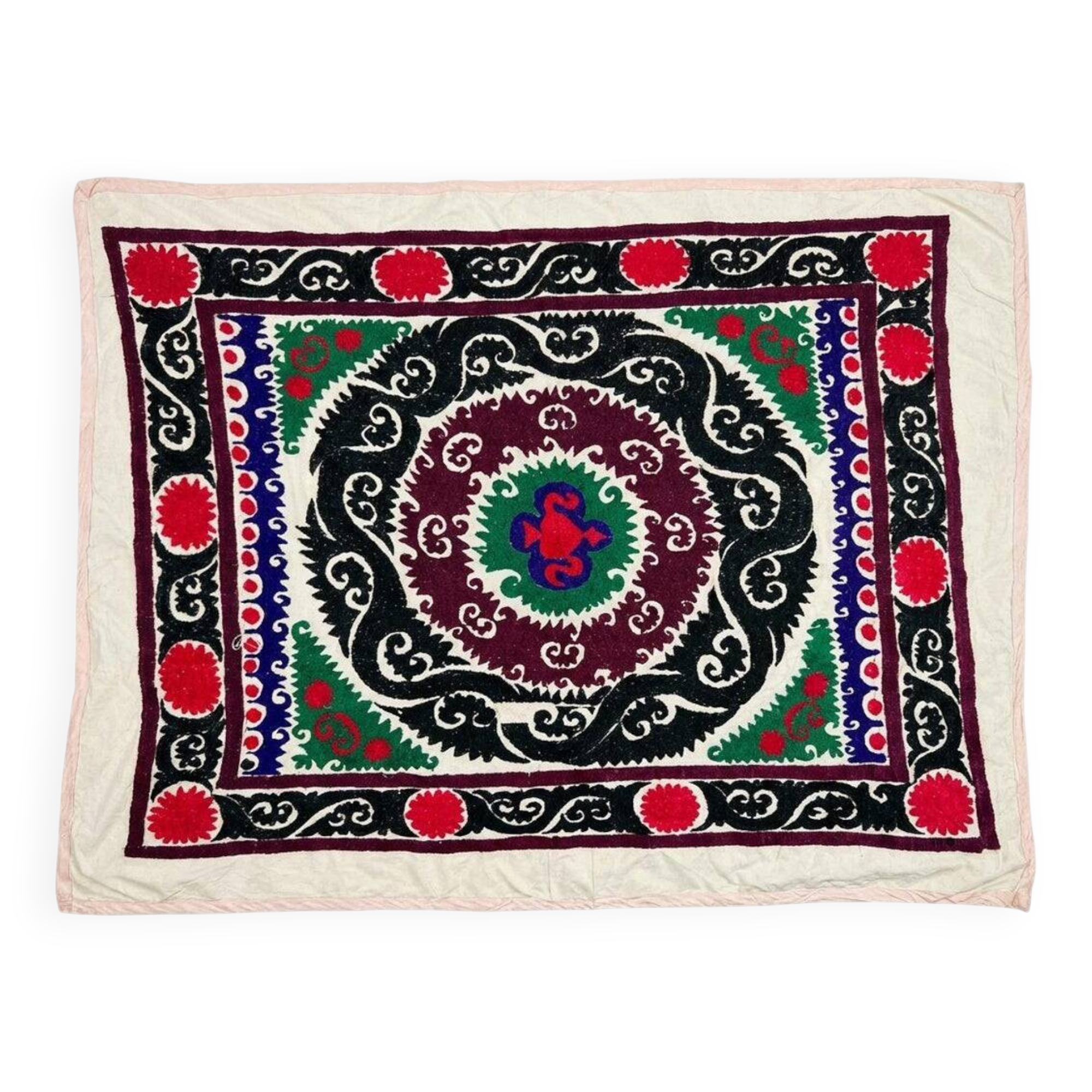 Vintage hand-embroidered tablecloth 117x127 cm