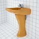 Pedestal sink in mustard by Luigi Colani for Villeroy & Boch, 1960