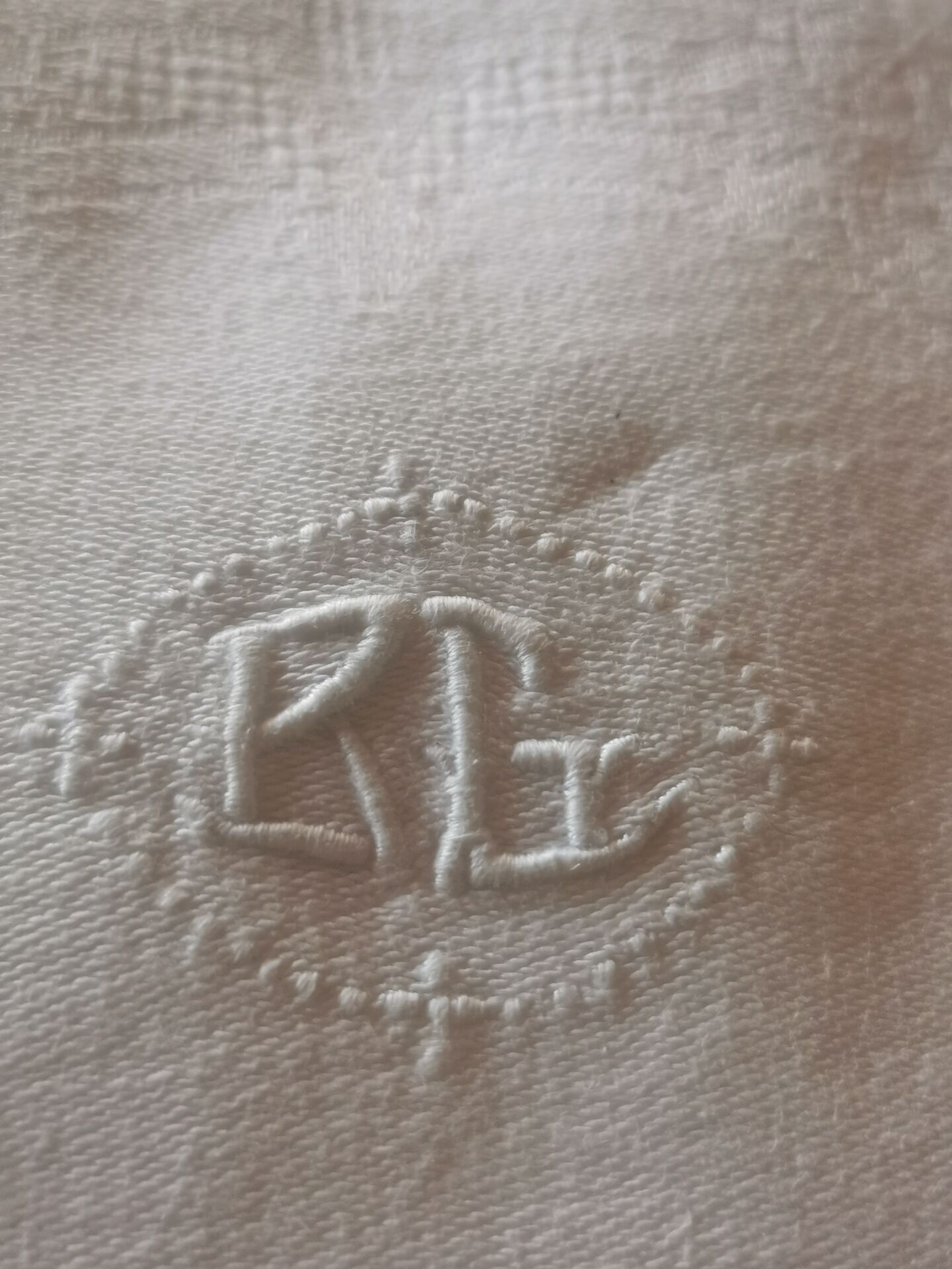 10 old damask monogrammed napkins