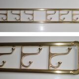 86cm art-deco brass coat rack with 6 folding hooks, austria, 1930s
