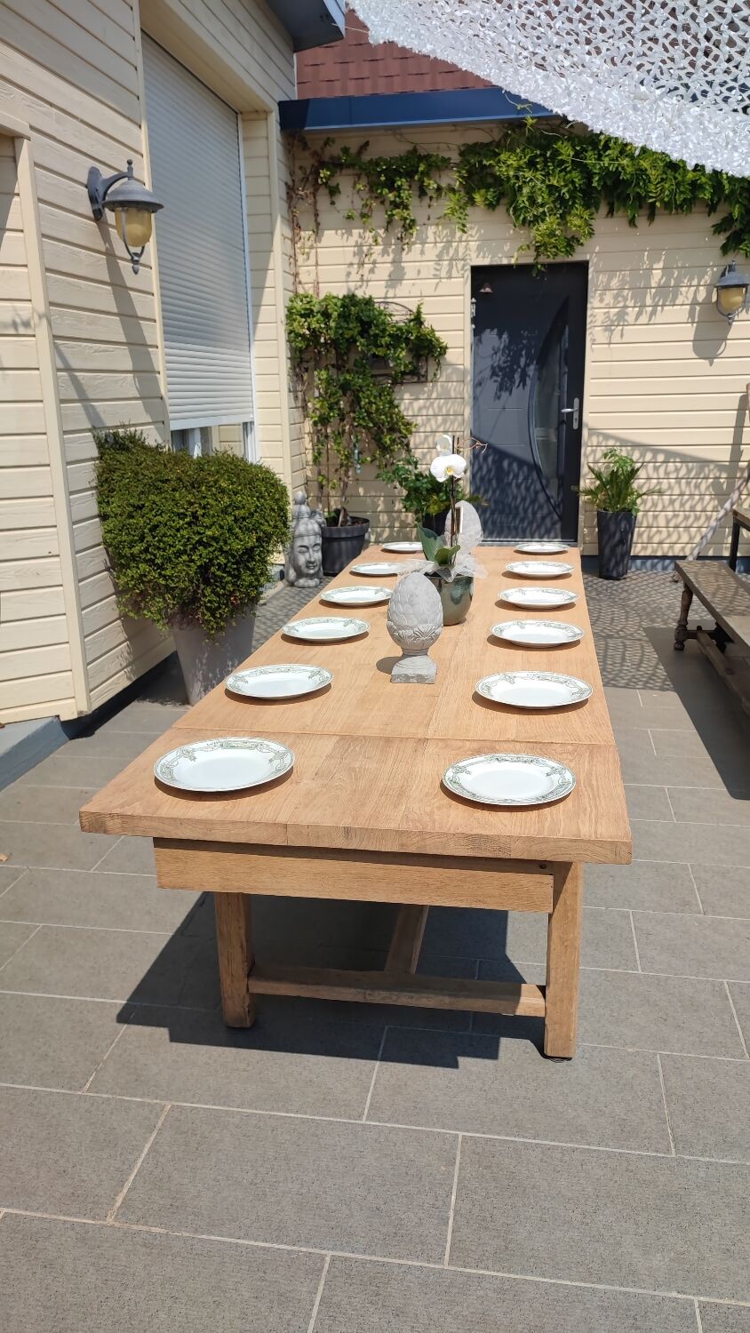 Solid oak farmhouse table