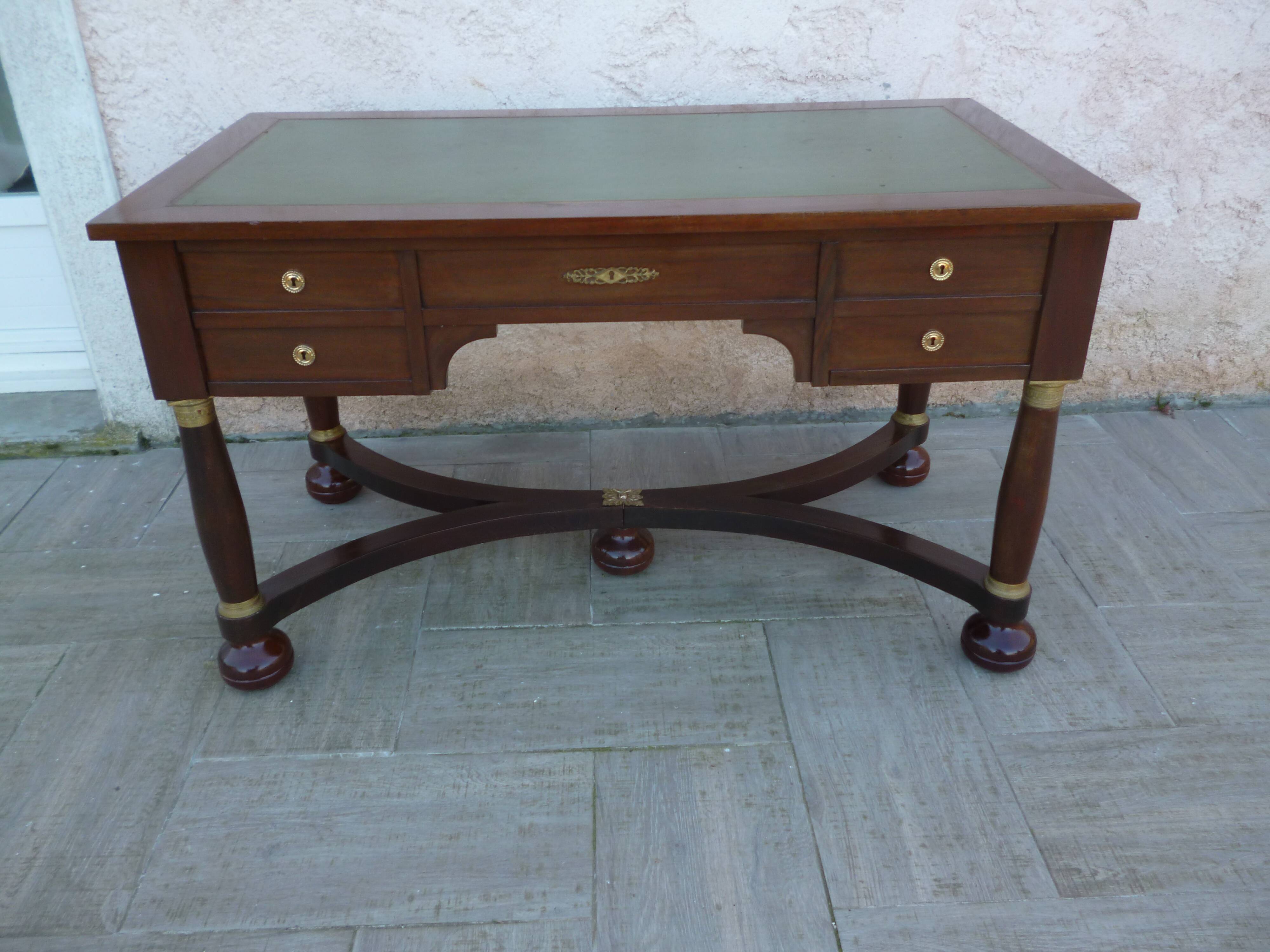 Bureau style empire à tirettes double face