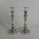 Set of 2 mercury candlesticks, circa 1900 (poor man's silver)