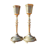 Vintage gilded brass candlesticks