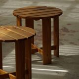 Pair of pine stools by a Swedish cabinetmaker, mid-century, 1960s.