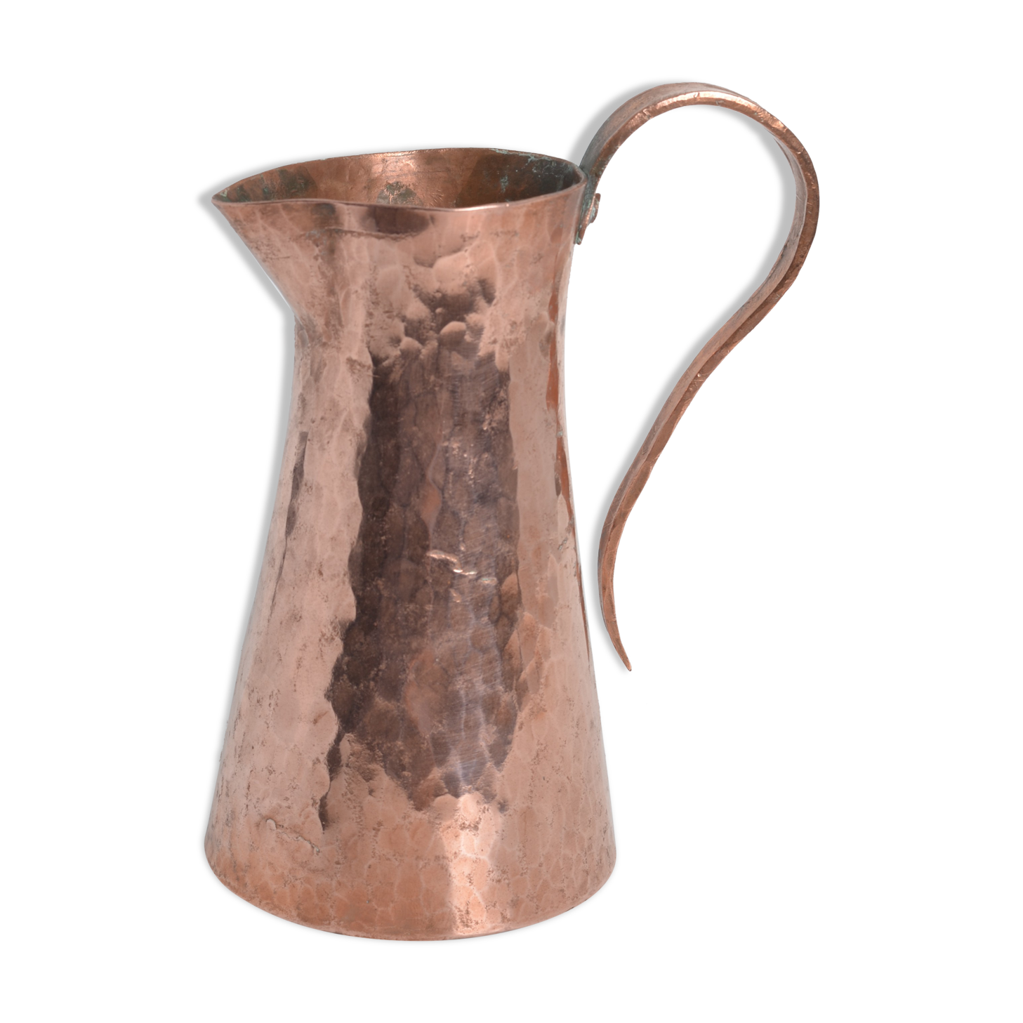 Hammered pink copper pitcher
