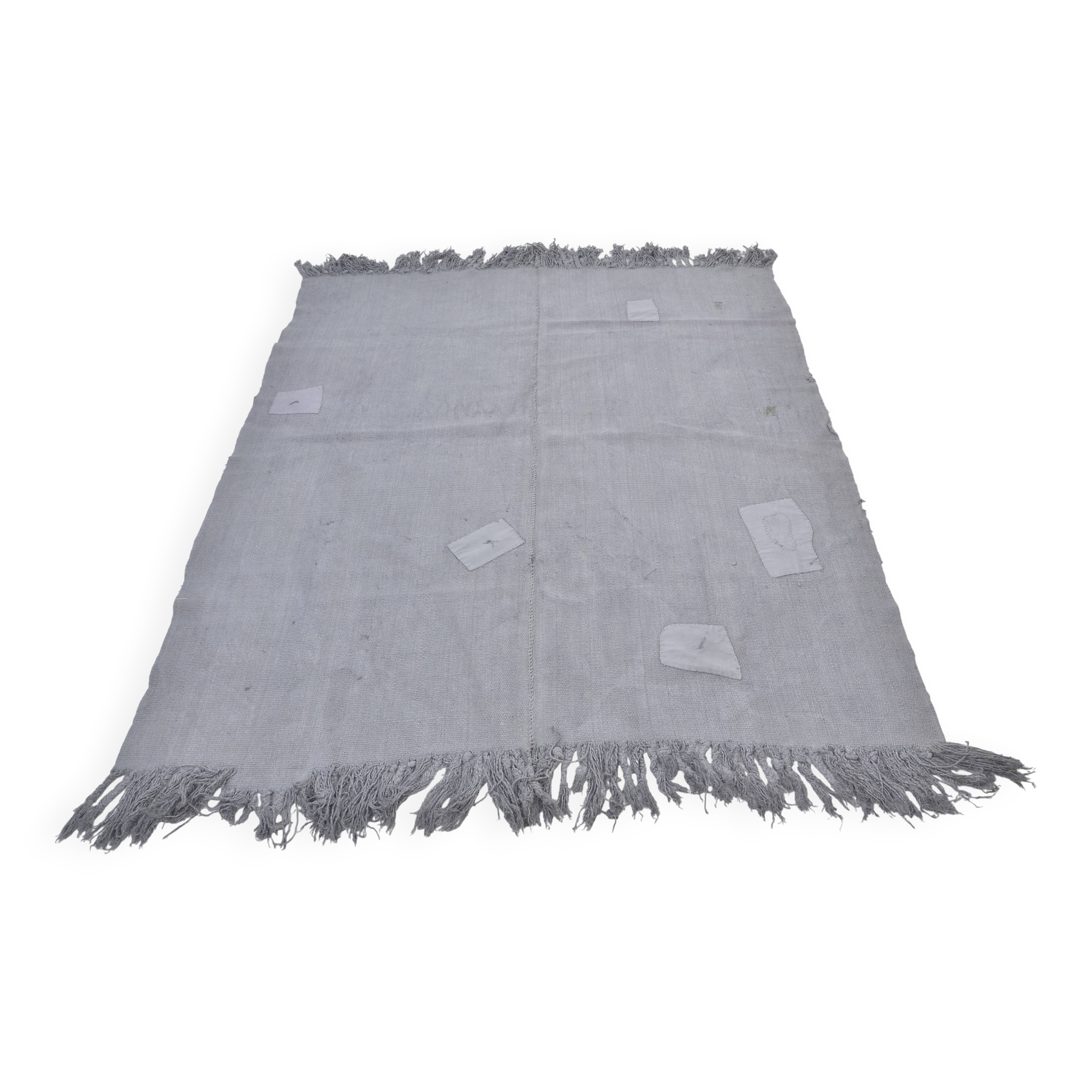 Vintage Anatolian hemp rug in grey, reference 3675