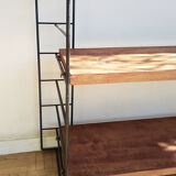 Metal and wood wall shelf 1960
