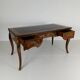 Louis XV style double-sided mahogany and rosewood flat desk