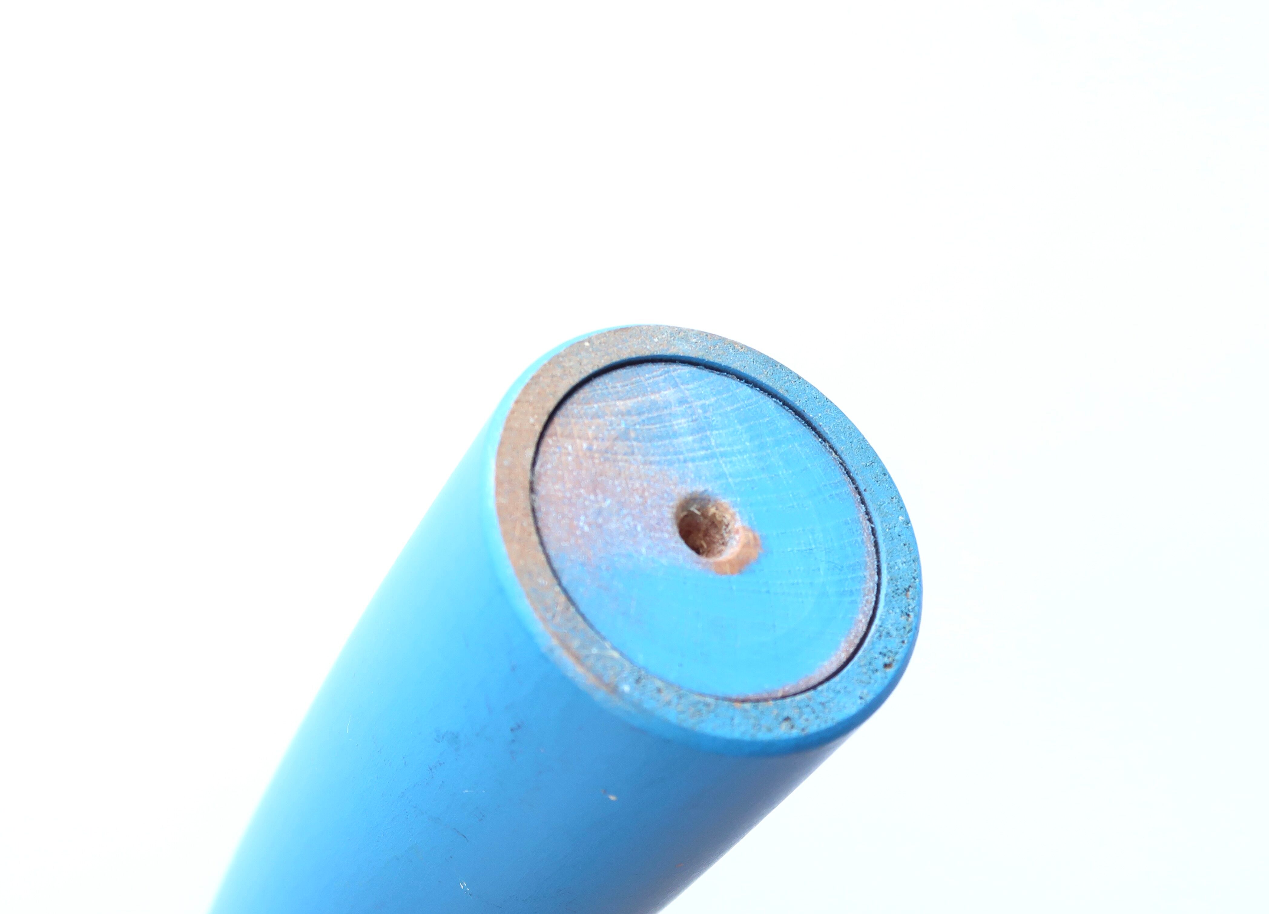 Scandinavian blue wooden candle holder from the 80s