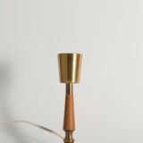 Brass Table Lamp with Teak, Asea, Sweden 1950s
