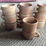 Series of 11 sandstone cups