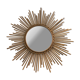 Ancien miroir soleil vintage en rotin tressé années 60