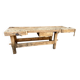 Industrial table Carpenter's workbench in natural raw wood vintage bohemian