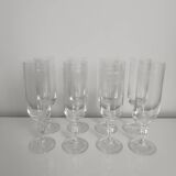 Lot de 8 verres en cristal ciselé / gravé
