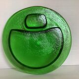 Handcrafted thick green glass empty pocket