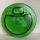 Handcrafted thick green glass empty pocket