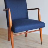 Scandinavian 60's navy blue armchair