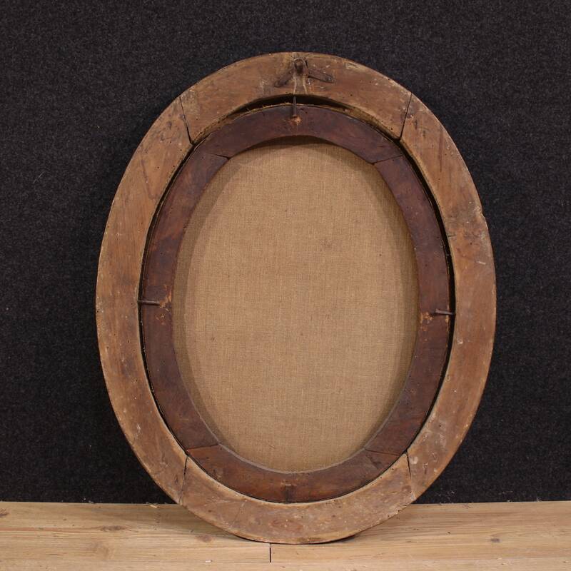 Antique oval painting of Saint Catherine of Genoa from the 17th century