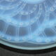 1930s opalescent glass art deco cut. Signed J Landier