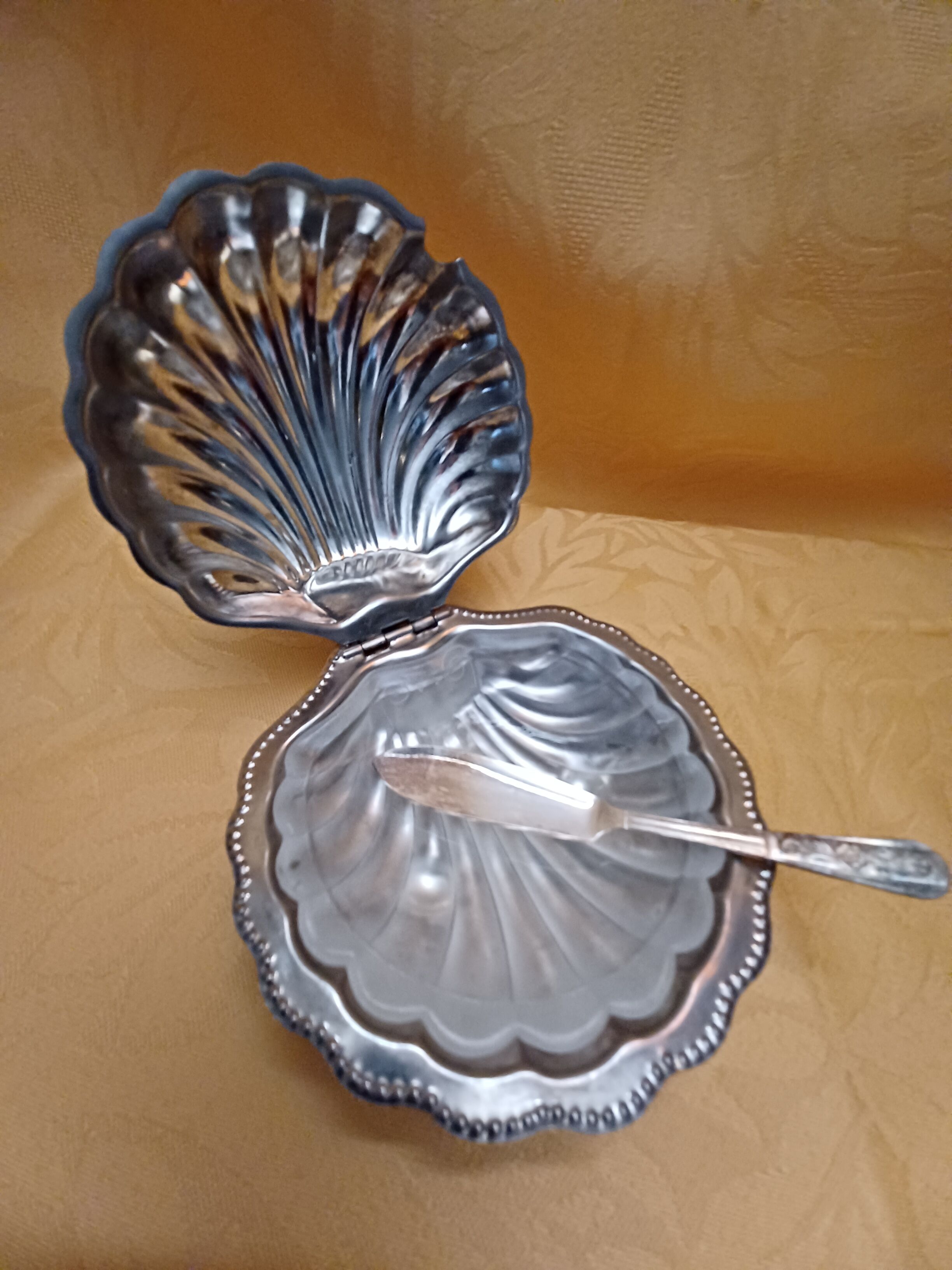 Beurrier Coquillage inox et verre