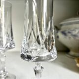 6 chiseled crystal flutes