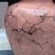 Vintage ceramic vase - powder pink / peach with pearlescent and marbled effect /