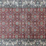 Hand-knotted wool and silk rug Kashmir India 1950