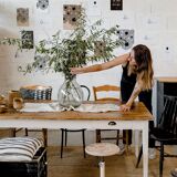 Industrial Cream Stool