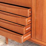 Large Danish Mid-Century Modern Teak Sideboard with Tambour Doors by Arne Vodder for Sibast