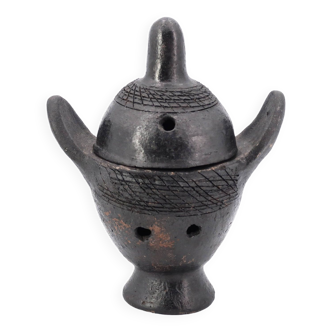 Black African incense burner in terracotta