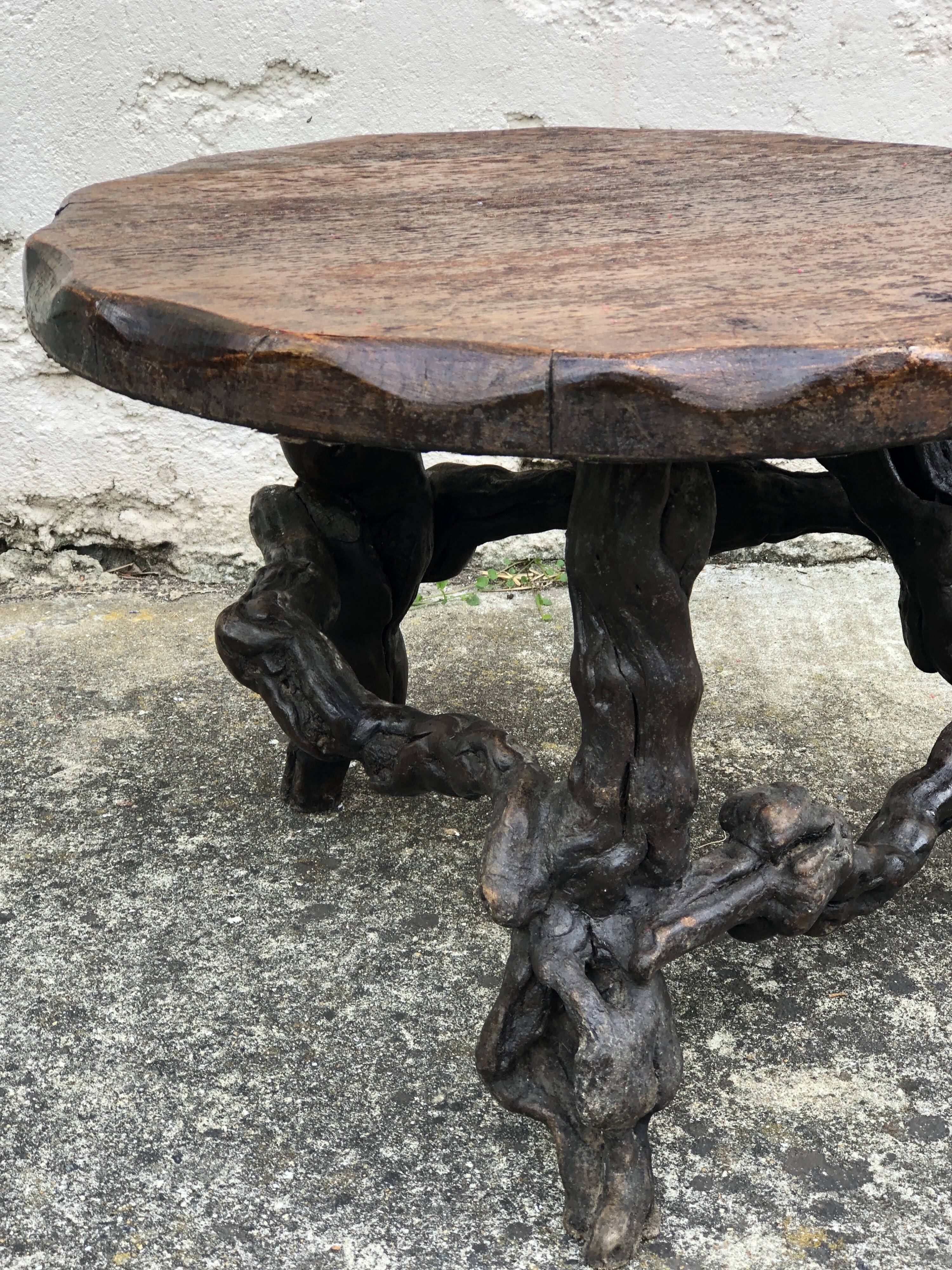 Raw wood coffee table