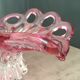 Pink blown glass fruit cup