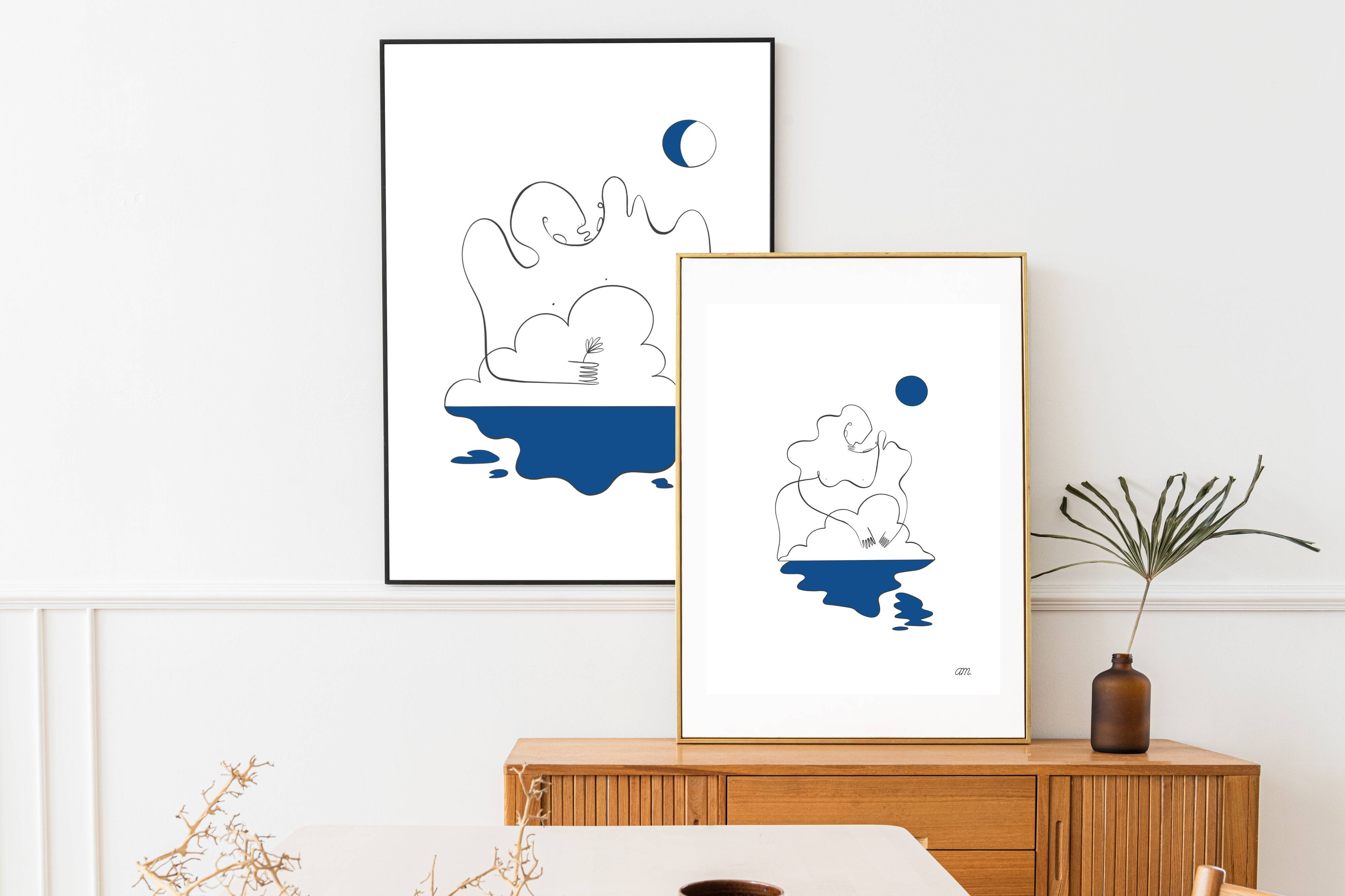 Set of 2 illustrations: n°08 and n°10 of the collection "L'éveil"