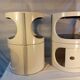 Paire de chevets cylindriques vintage en plastique ABS empilables