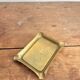 Antique Ashtray Catchall Art Nouveau Gilded Brass Flowers 20th Century