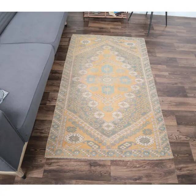 1970s Turkish Hand-Knotted Wool Runner Rug 92x175