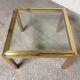 Small coffee table / Vintage brass and glass end table