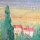 Blue and yellow hills, oil on canvas signed
