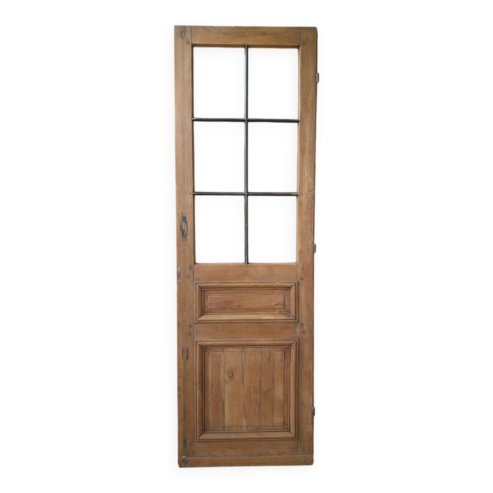 Oak door with 6 panes of glass